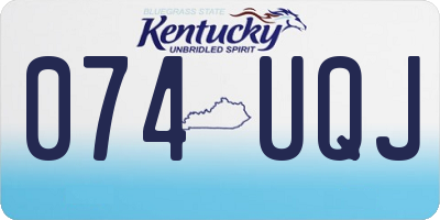 KY license plate 074UQJ