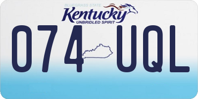 KY license plate 074UQL
