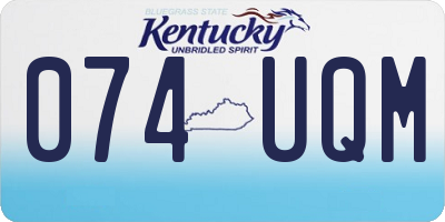 KY license plate 074UQM