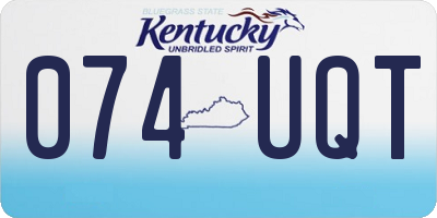 KY license plate 074UQT