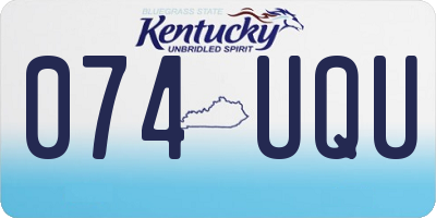 KY license plate 074UQU