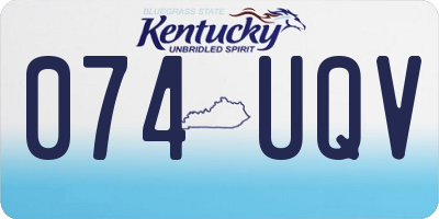 KY license plate 074UQV