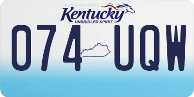 KY license plate 074UQW
