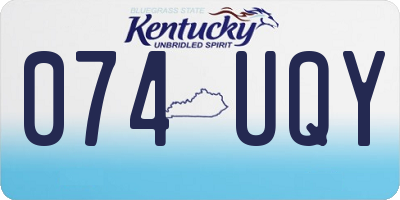 KY license plate 074UQY