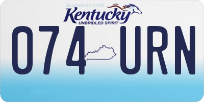 KY license plate 074URN