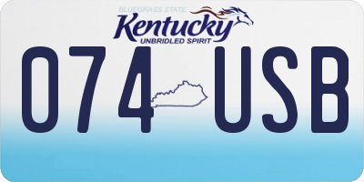 KY license plate 074USB