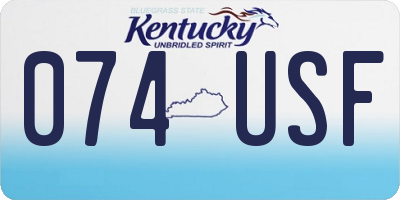 KY license plate 074USF