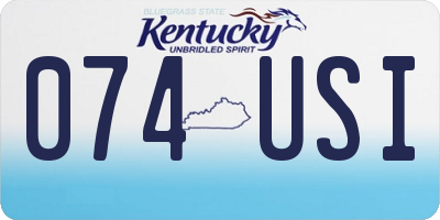 KY license plate 074USI