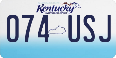 KY license plate 074USJ