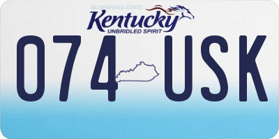 KY license plate 074USK