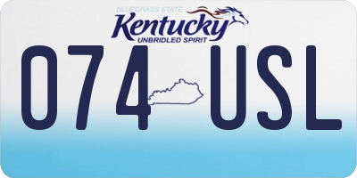 KY license plate 074USL