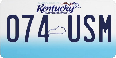 KY license plate 074USM