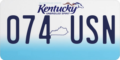 KY license plate 074USN