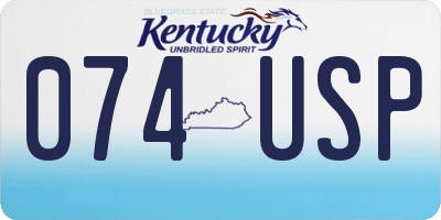 KY license plate 074USP