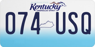 KY license plate 074USQ