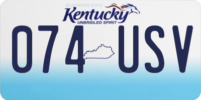 KY license plate 074USV