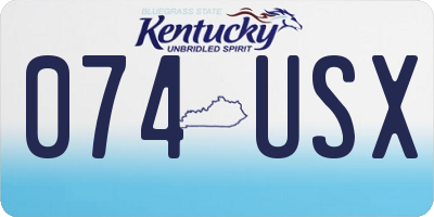 KY license plate 074USX