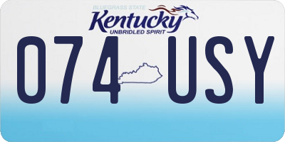 KY license plate 074USY