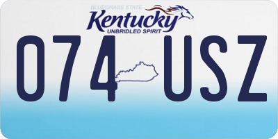 KY license plate 074USZ