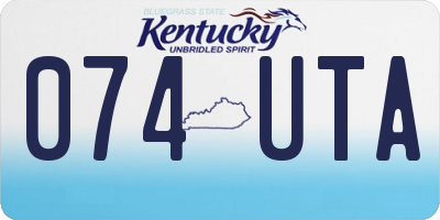 KY license plate 074UTA