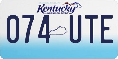 KY license plate 074UTE
