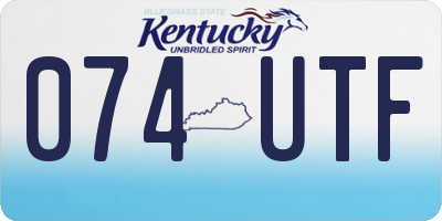 KY license plate 074UTF
