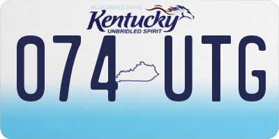 KY license plate 074UTG
