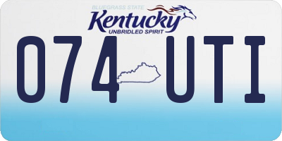 KY license plate 074UTI