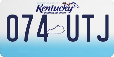 KY license plate 074UTJ