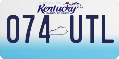 KY license plate 074UTL