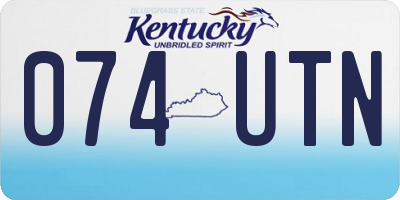 KY license plate 074UTN