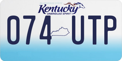 KY license plate 074UTP