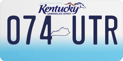 KY license plate 074UTR