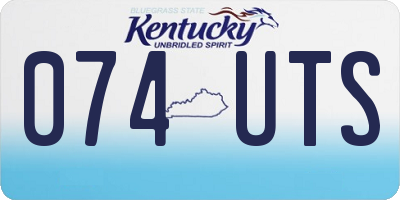 KY license plate 074UTS
