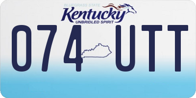 KY license plate 074UTT