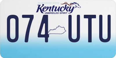 KY license plate 074UTU