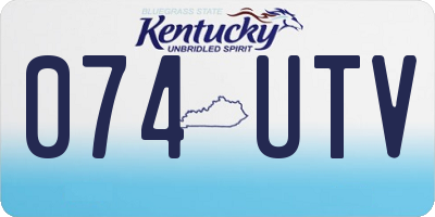 KY license plate 074UTV