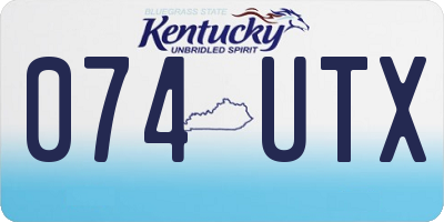 KY license plate 074UTX