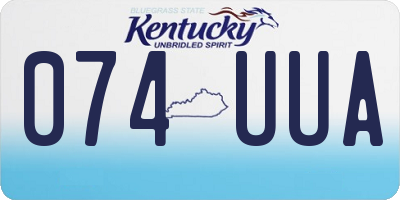 KY license plate 074UUA