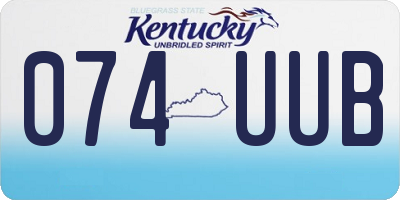 KY license plate 074UUB