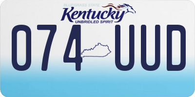 KY license plate 074UUD