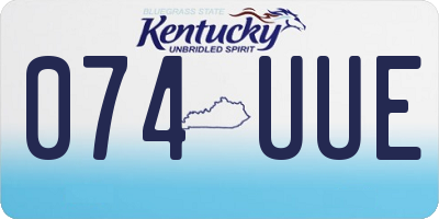 KY license plate 074UUE