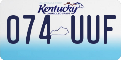 KY license plate 074UUF