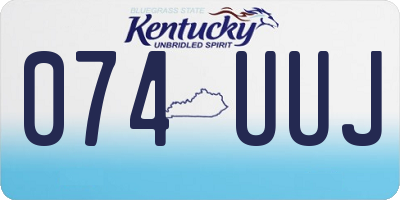 KY license plate 074UUJ