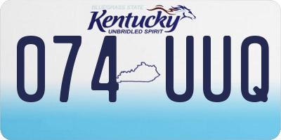 KY license plate 074UUQ