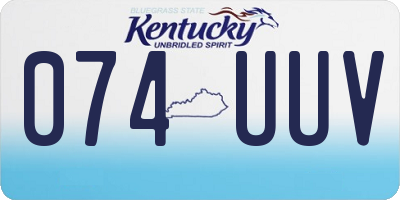 KY license plate 074UUV