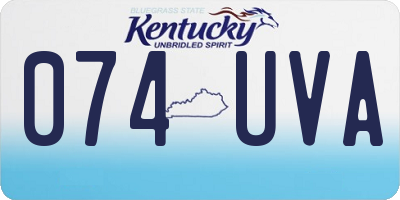 KY license plate 074UVA