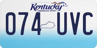 KY license plate 074UVC