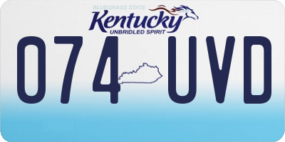 KY license plate 074UVD