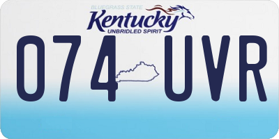 KY license plate 074UVR